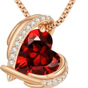 Elegant Red Heart Pendant Necklace